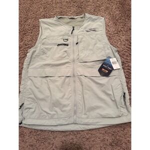Reel Pro Fishing Vest Men's S Light Grey Outdoor Multi-Pocket NWT